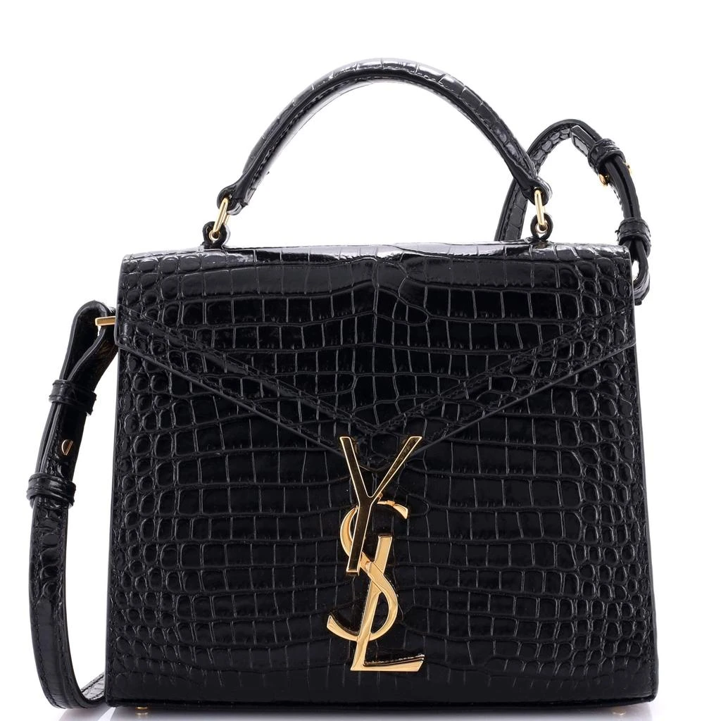 Yves Saint Laurent Cassandra Top Handle Bag Crocodile Embossed Leather Mini 1