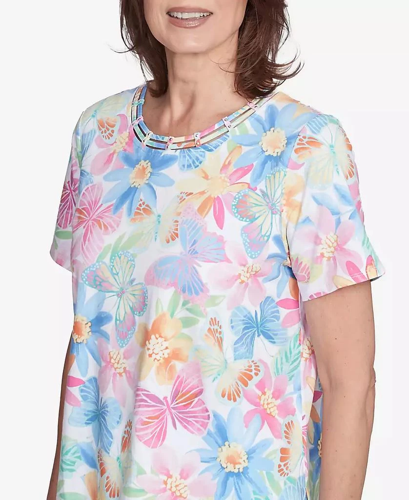 Alfred Dunner Petite  Spring Butterfly Crew Neck Top 5