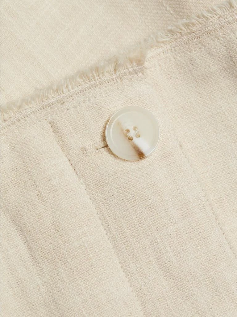Ronny Kobo Spencer Cotton-Linen Strapless Blazer 7