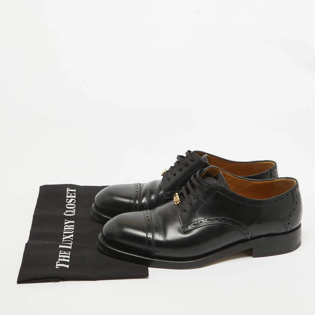 Gucci Gucci Black Leather Brogue Lace Up Oxfords Size 44 9