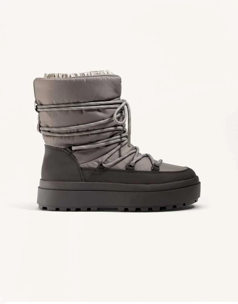 OYSHO OYSHO Combined lace-up boot in mole 1