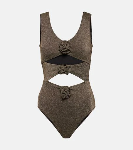 Alexandra Miro Beth floral-appliqué swimsuit 1