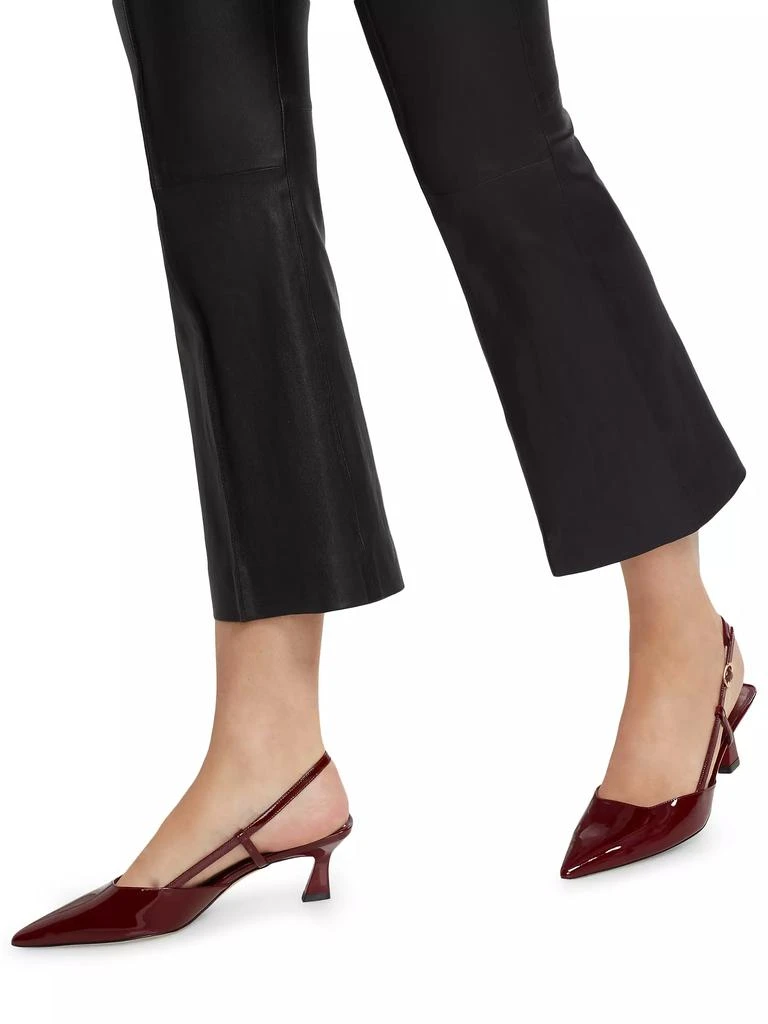 Vince Cropped Flare Stretch-Leather Pants 6