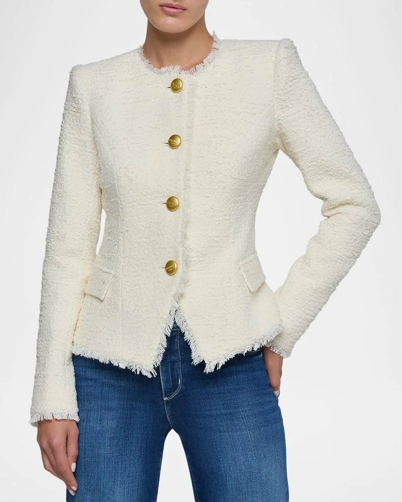 L
Agence Nerina Collarless Tweed Blazer 4