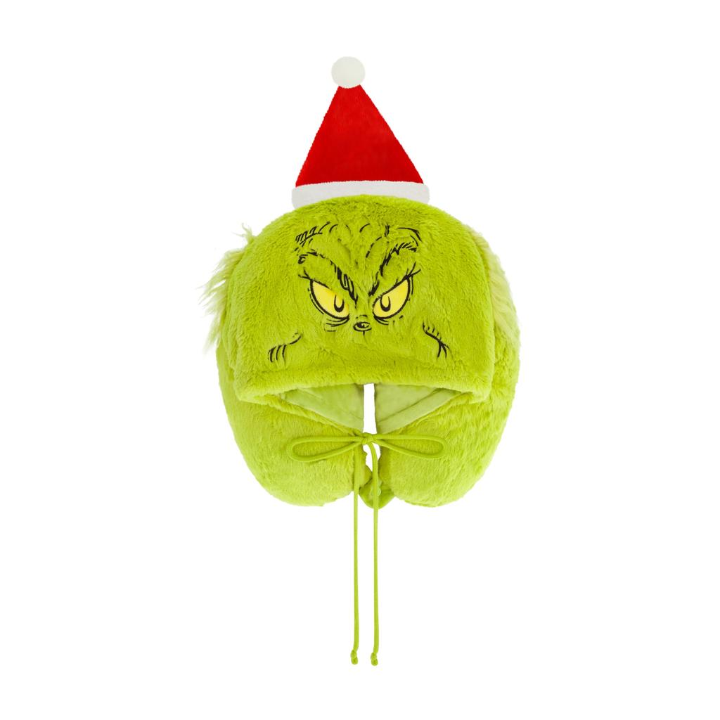 Dr. Seuss THE GRINCH SANTA HAT HOODIE NECK PILLOW