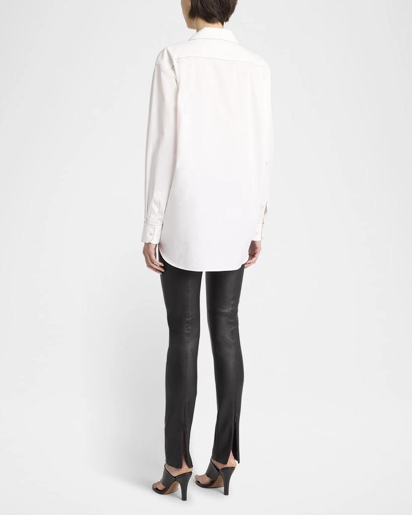 The Row Lakun Leather Skinny-Leg Slit-Hem Pants 3