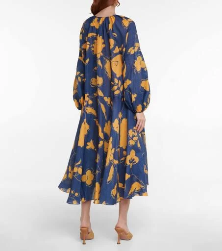 Lee Mathews Malorie floral ramie midi dress 3