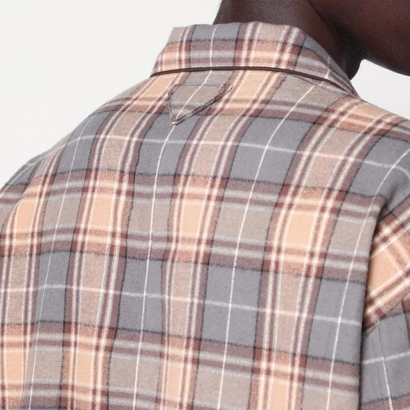 Prada Steel/cameo checked cotton shirt 4