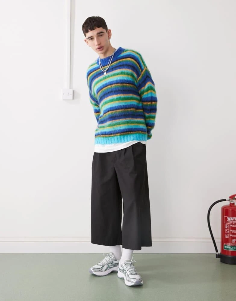 COLLUSION COLLUSION tailored longline shorts in black 1
