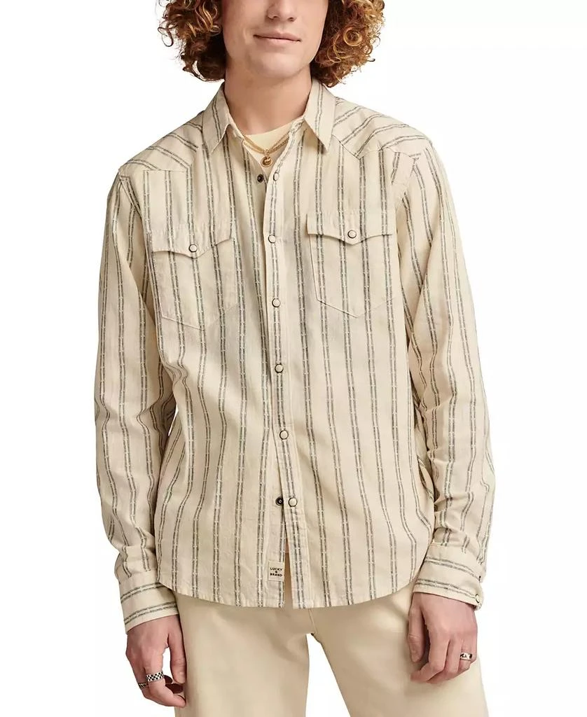 Lucky Brand Men's Striped Long Sleeve Mesa Western Shirt 1