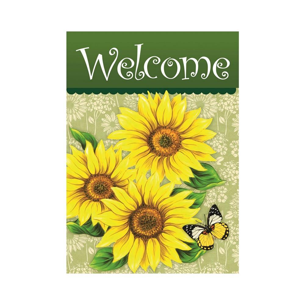 Northlight Welcome Sunflowers and Butterfly Spring Outdoor Garden Flag 18" x 12.5"