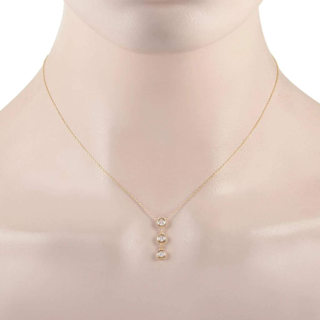 Non Branded 14K Yellow Gold 0.38 ct Diamond Pendant Necklace 2