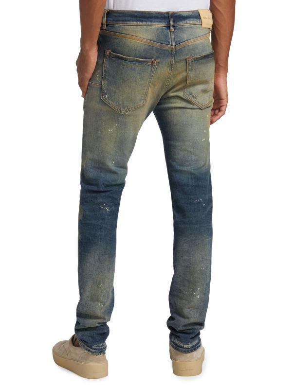 Purple Brand Acid Wash Distressed Skinny Jeans