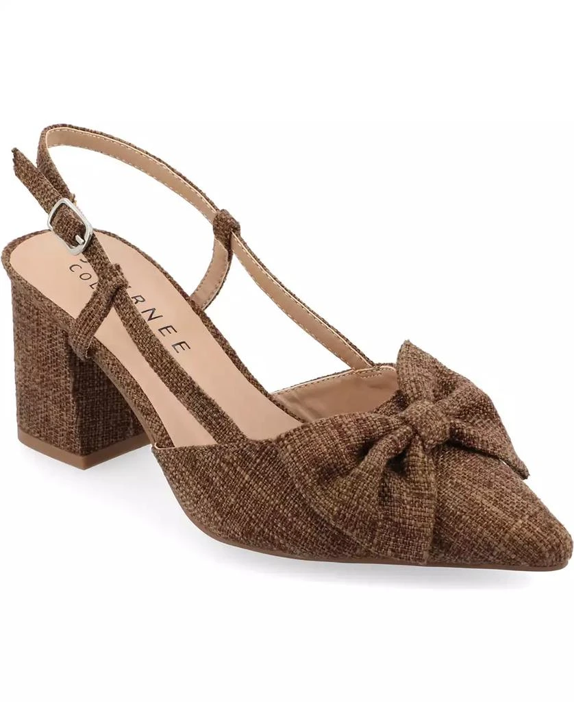 Journee Collection Women's Tailynn Wide Width Slingback Block Heel Pumps 1