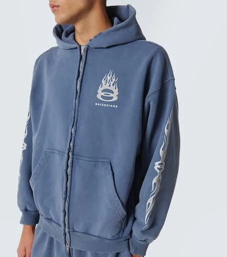 Balenciaga Burning Unity zip-up cotton hoodie 5