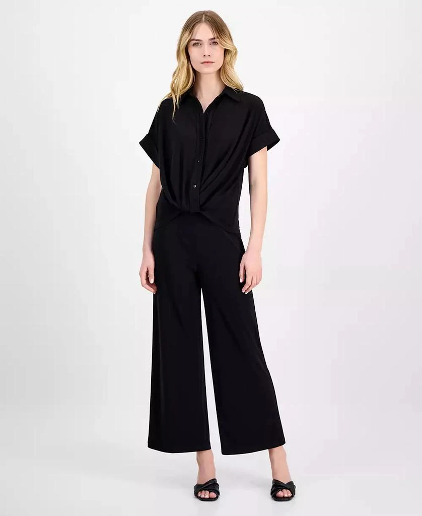 Anne Klein Petite Extended Shoulder Twist-Front Blouse 2