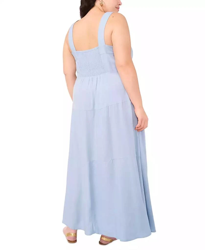 Vince Camuto Plus Size Square-Neck Smocked-Back Sleeveless Maxi Dress 2