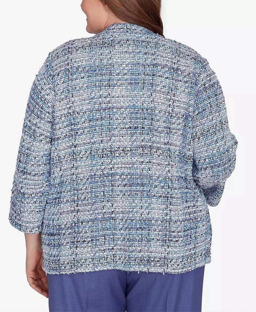 Alfred Dunner Plus Size Worth Avenue Eyelash Jacket With Two Pockets 2