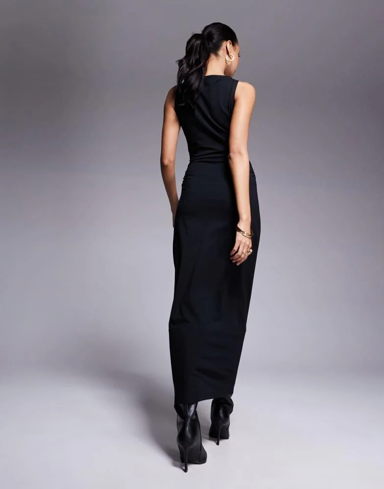 Shop ASOS DESIGN boat neck maxi dress with ruched sides in black on Sale at  BeyondStyle  Get 56% Off ASOS DESIGN boat neck maxi dress with ruched  sides in black with