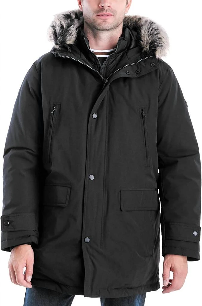 Michael Kors Men
s MMK791896 Heavyweight Hooded Snorkel Parka Coat with Bib