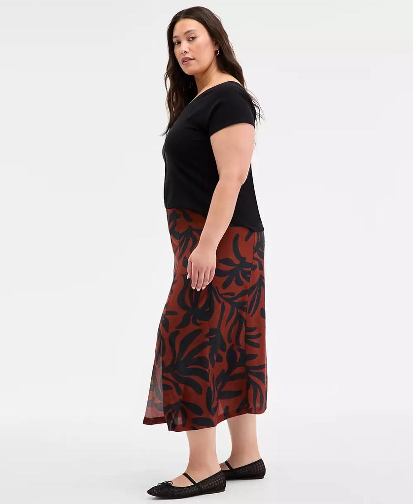 On 34th Trendy Plus Size Underwater Floral Slip Skirt, Exclusively at Macy's