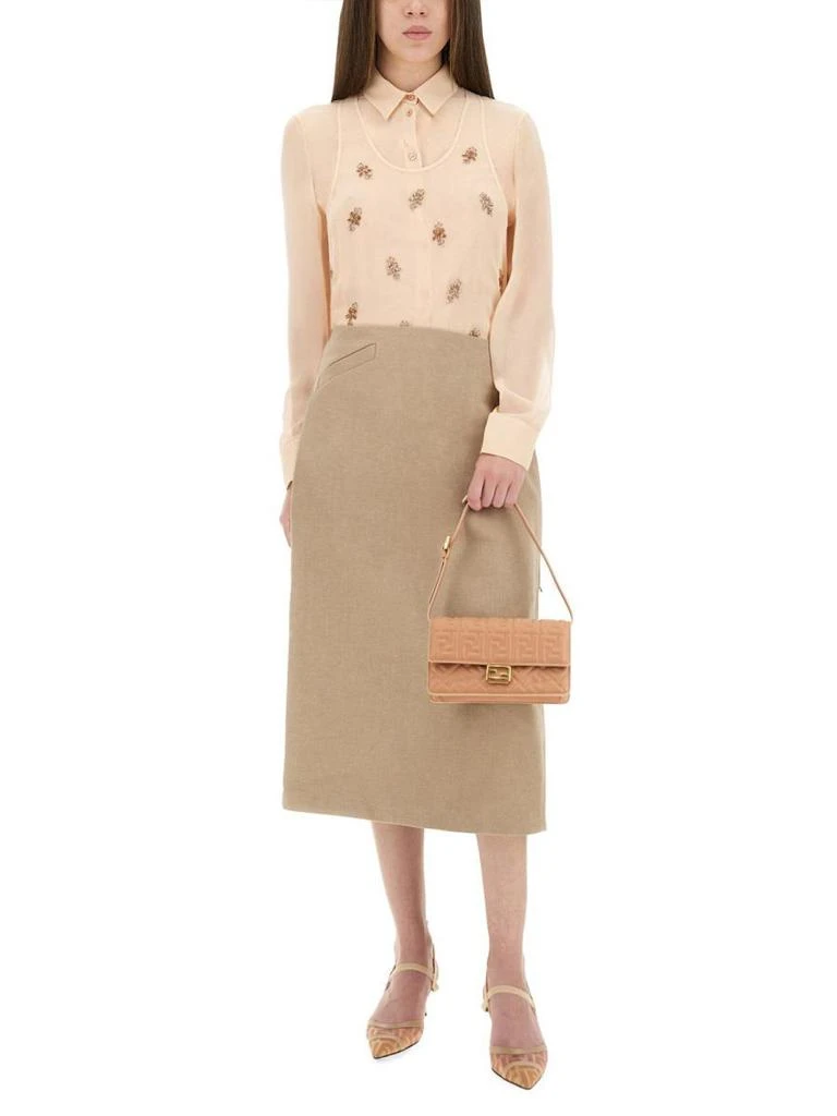 Fendi Fendi Embroidered Georgette Top 5