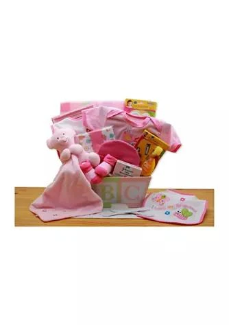 GBDS Easy As Abc New Baby Gift Basket Pink
