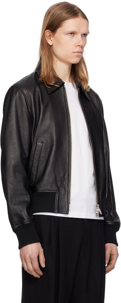 Black Zipped Leather Jacket – On Sale Now with Up to 57% Off