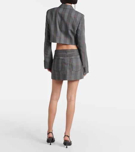 Acne Studios Irinna wool-blend plaid wrap skirt 3