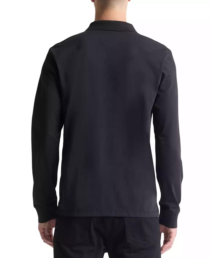 Calvin Klein Men's Smooth Cotton Long-Sleeve Polo Shirt