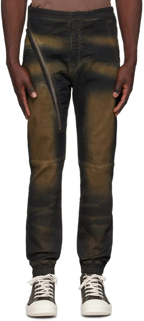 Rick Owens Indigo & Brown Aircut Jeans 1