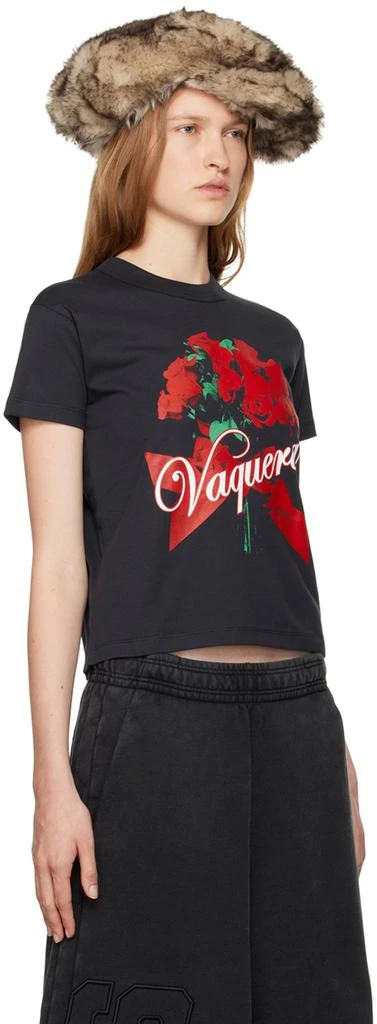 VAQUERA Black Rose Bouquet T-shirt 2