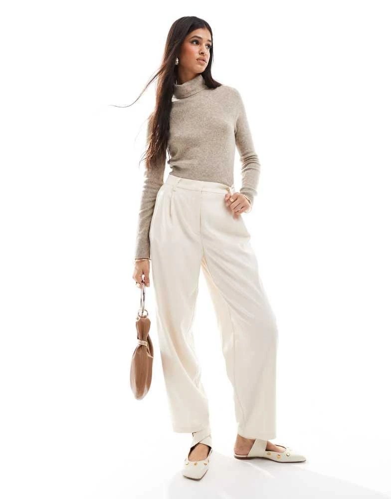 Abercrombie & Fitch Abercrombie & Fitch fluffy turtleneck jumper in light grey 4