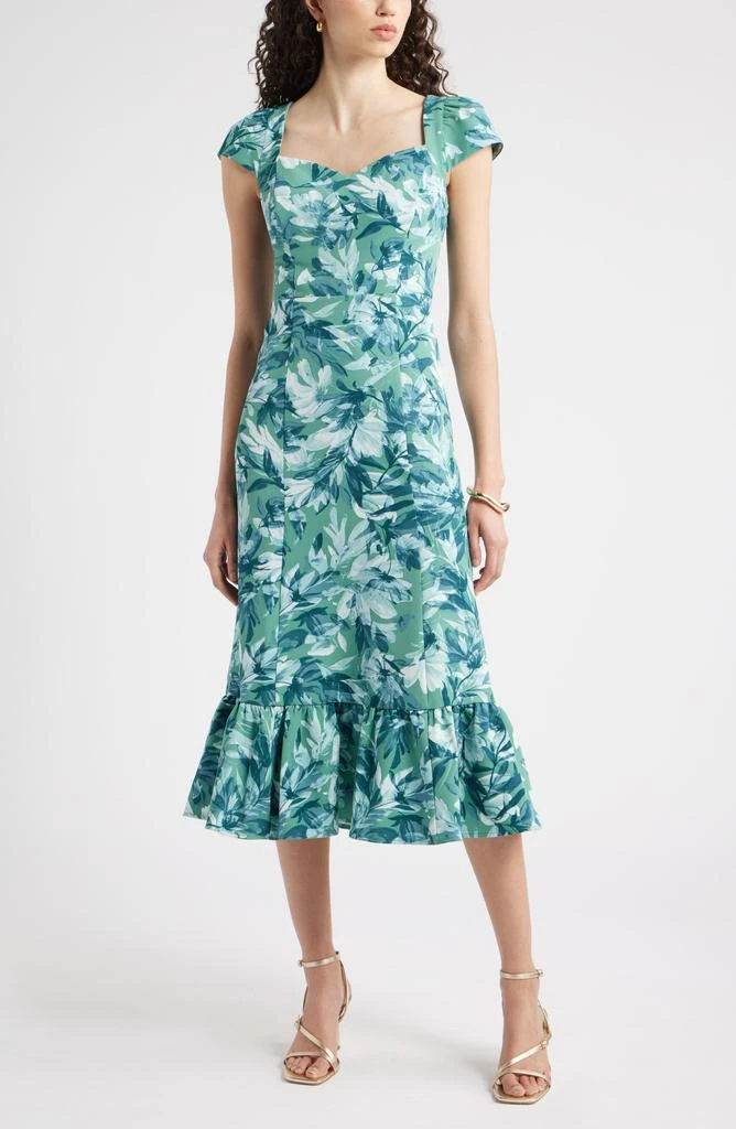 knee length dresses for ladies Stefania Midi Dress — Mediterranean Blue