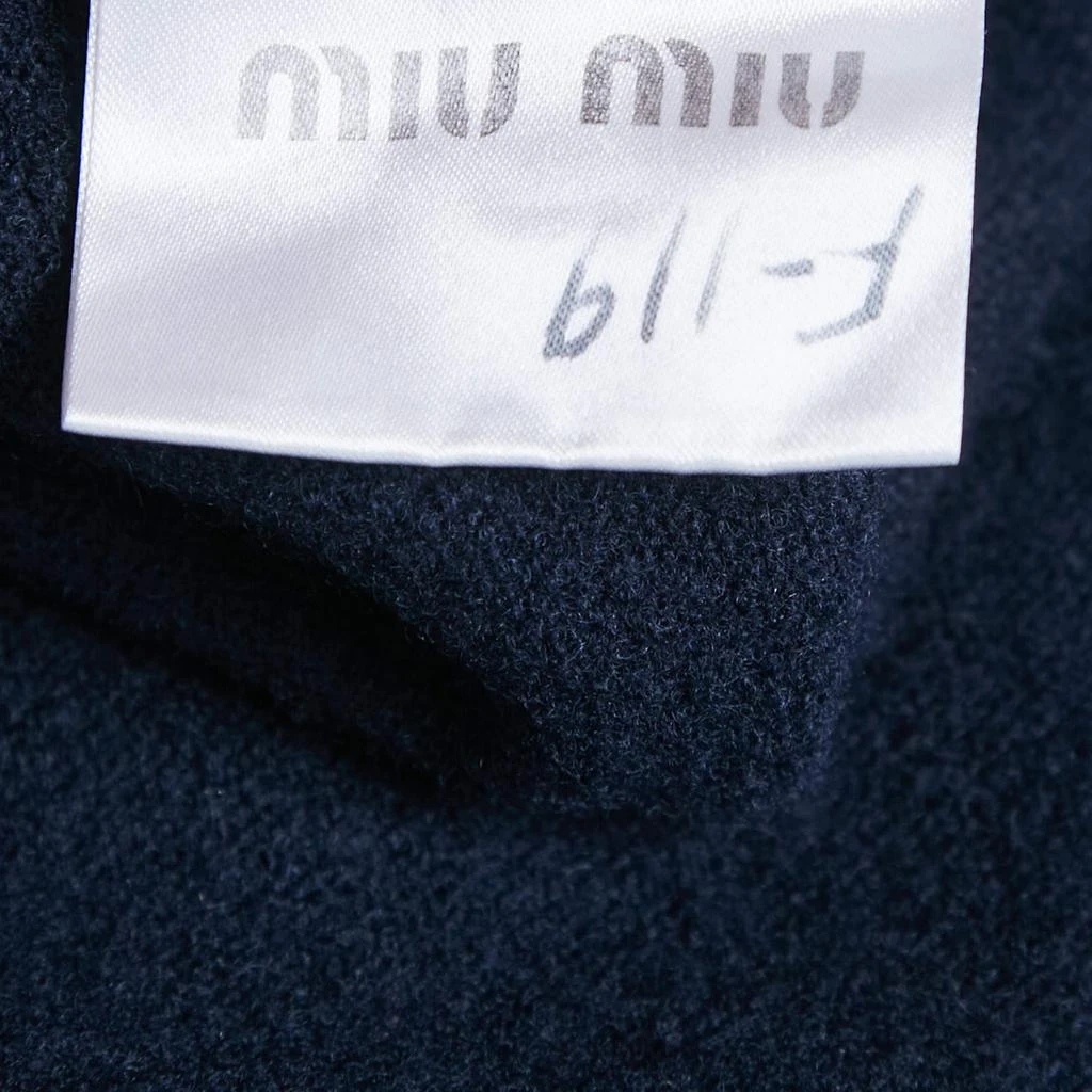 Miu Miu Miu Miu Navy Blue Wool V-Neck Crop Sweater S 6