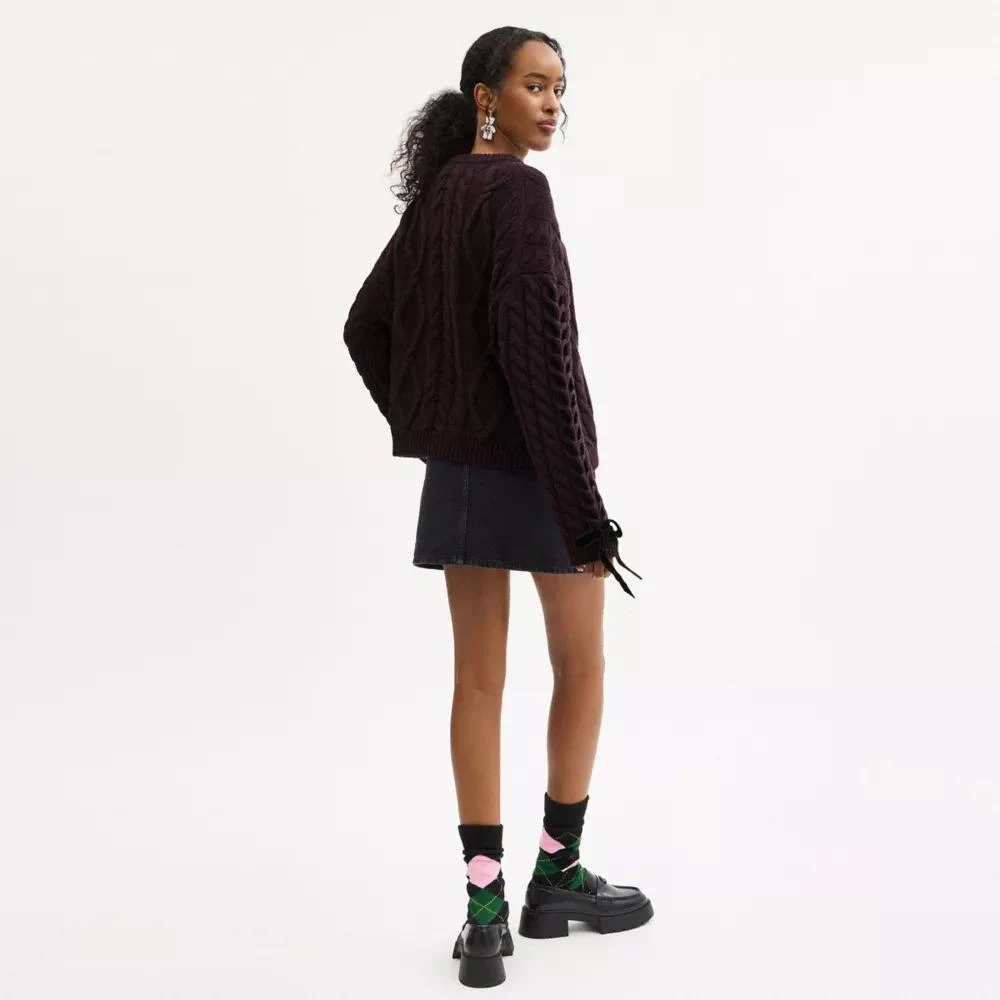 Coach Cable Knit Bow Sweater 3