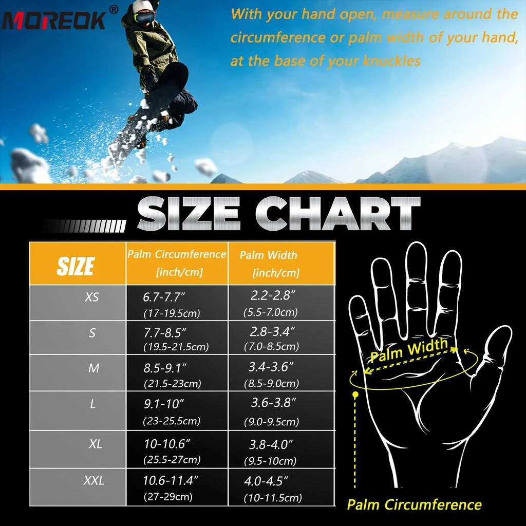 MOREOK MOREOK Waterproof & Windproof -30°F Winter Gloves for Men/Women, 3M Thinsulate Thermal Gloves Touch Screen Warm Gloves for Skiing,Cycling,Motorcycle,Running 6