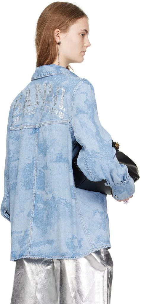 Ganni Blue Bleach Denim Shirt 3