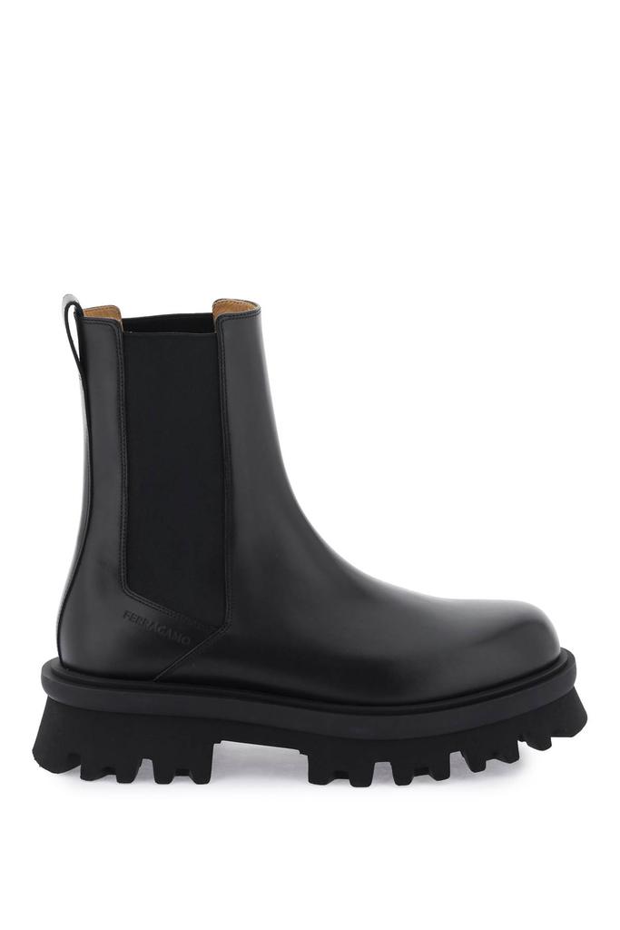 FERRAGAMO leather chelsea boots