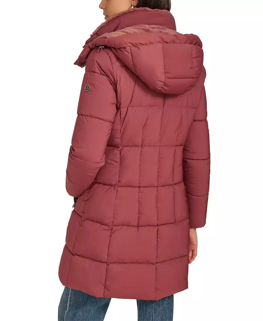 Calvin Klein Women's Hooded Faux-Fur-Lined Midi Puffer Coat 2