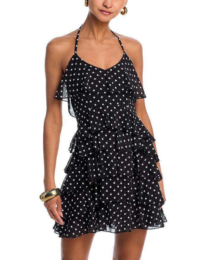 AQUA Ruffle Halter Neck High Low Dress - Exclusive
