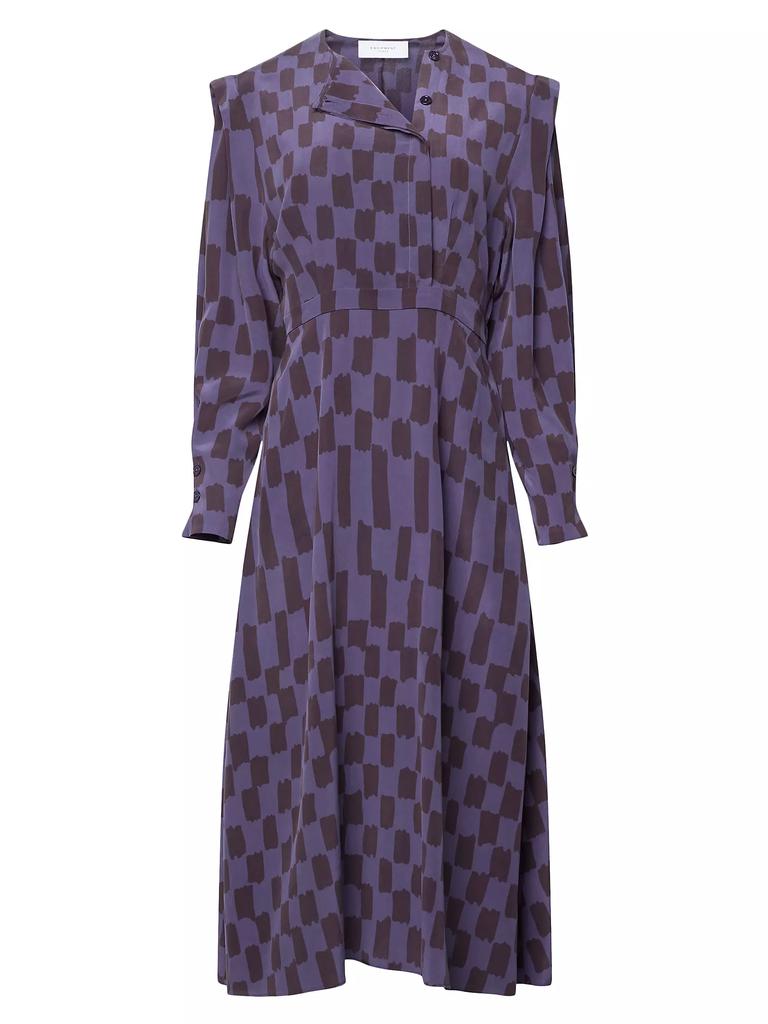 Equipment Rianne Silk Checkered Midi-Dress