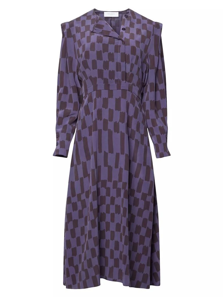 Equipment Rianne Silk Checkered Midi-Dress 1