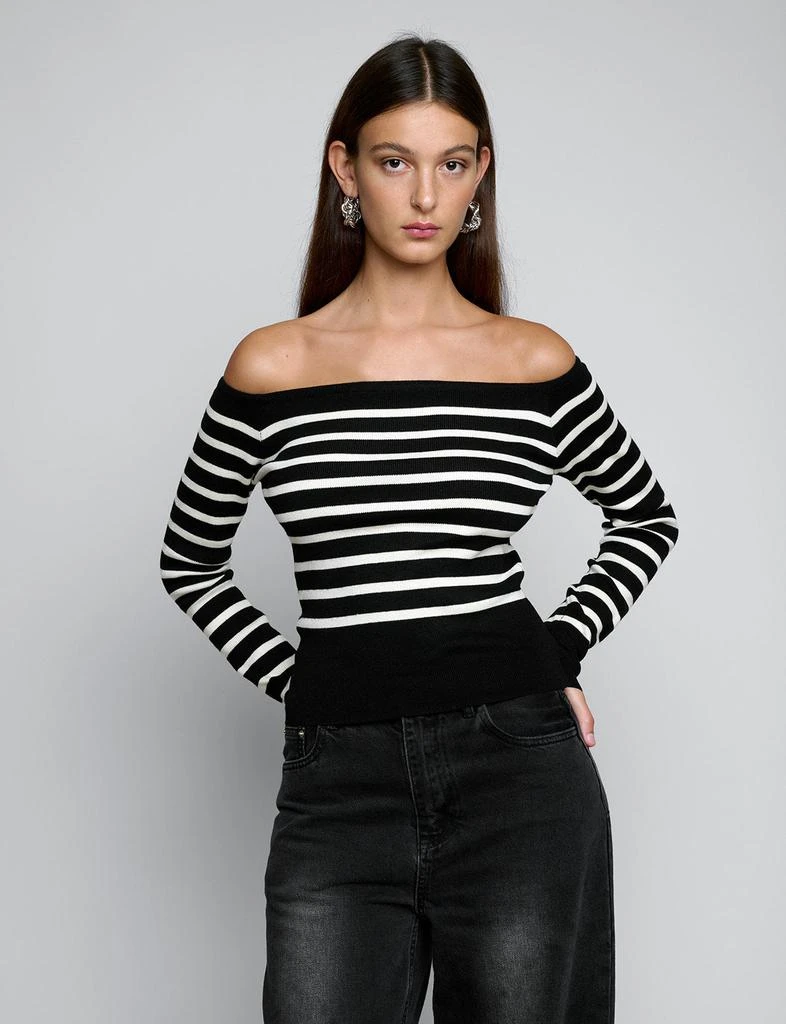 Pixie Market Marcel Stripe Off The Shoulder Top 7