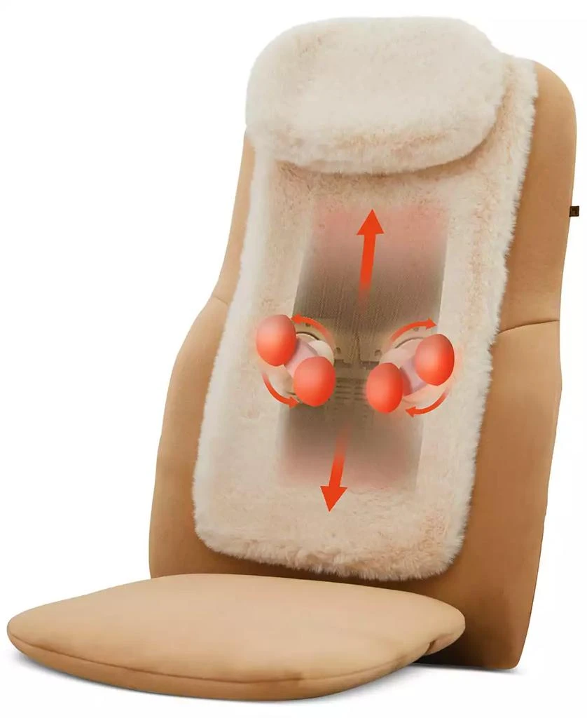 Sharper Image Shiatsu Luxe Chair Pad, Heated Seat Topper Massager 1