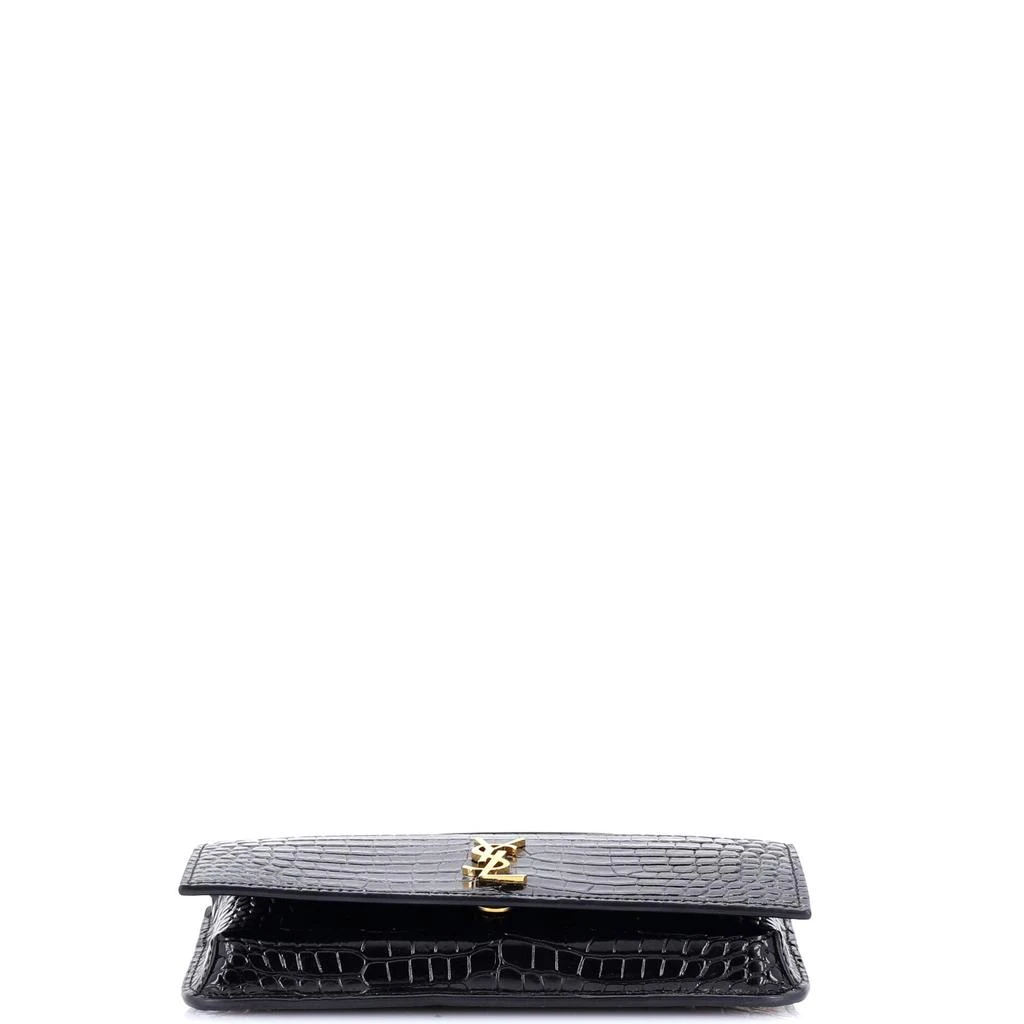 Yves Saint Laurent Classic Monogram Phone Holder Shoulder Bag Crocodile Embossed Leather 4