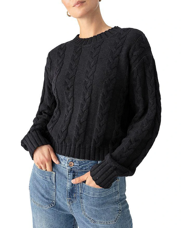 Sanctuary The Cable Crewneck Cable Knit Sweater 1