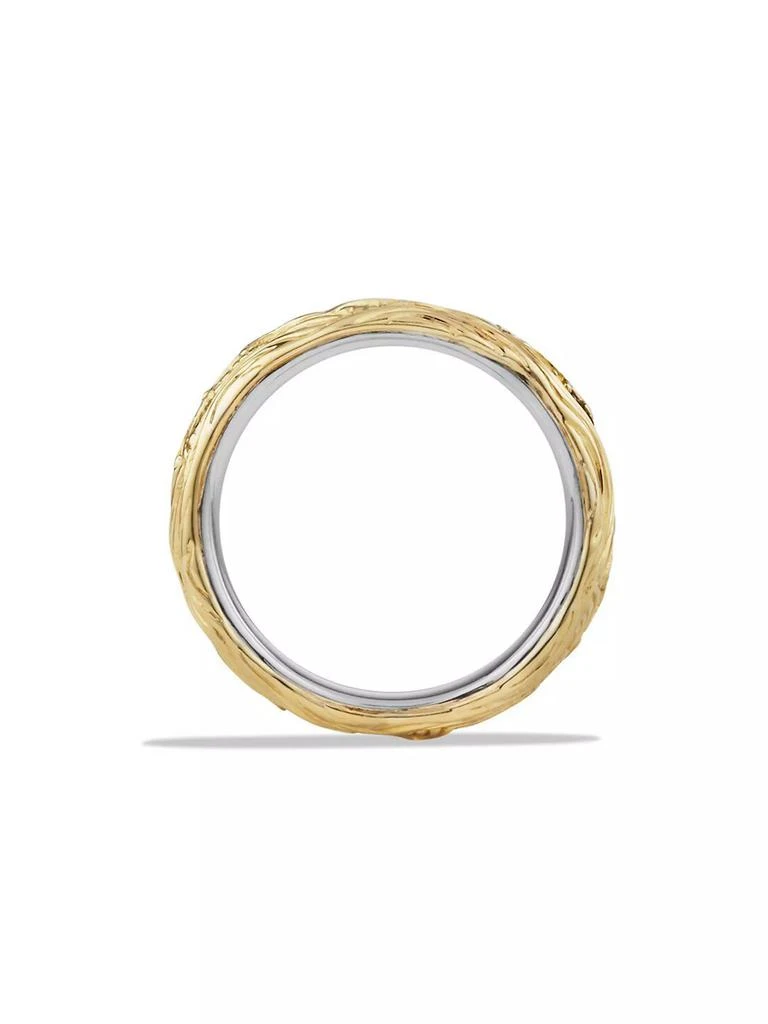 David Yurman Waves Band Ring with 18K Yellow Gold and Pavé Black Diamonds 2