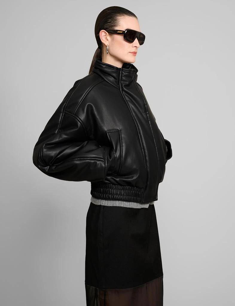 Pixie Market Crop Leather Bomber Jacket 3