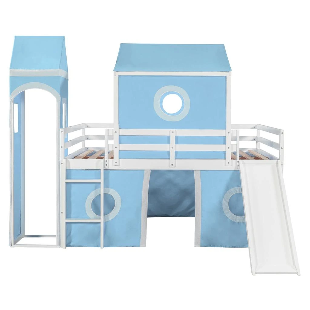 Streamdale Furniture Streamdale Full Size Loft Bed with Slide Tent and Tower 5